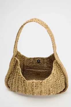 ZARA Malas^TOTE BAG ENTRANÇADO COM BRILHOS 6068/310