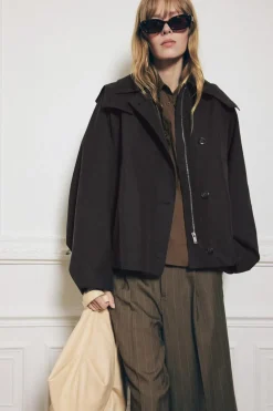 ZARA Sobretudos / Anoraques|Blusões^TRENCH CURTO COM CAPUZ ZW COLLECTION Castanho