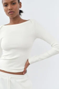 ZARA Winter Layersnew|T-Shirts^T-SHIRT BARCO RIB Branco-marfim