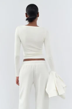 ZARA Winter Layersnew|T-Shirts^T-SHIRT BARCO RIB Branco-marfim