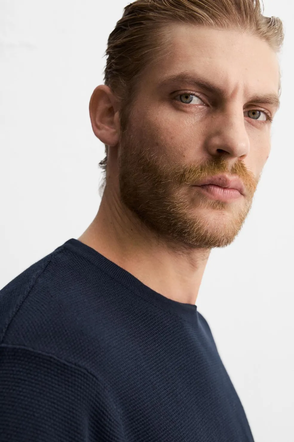 ZARA Camisola / Casacos|T-Shirts^T-SHIRT BÁSICA DE MALHA Azul-marinho