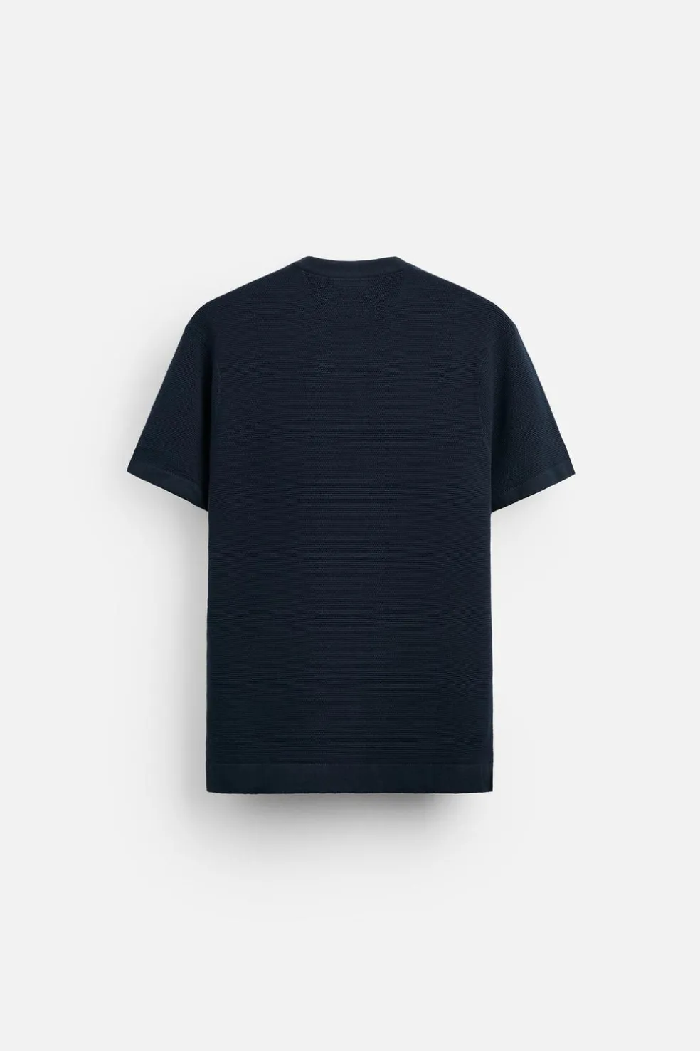ZARA Camisola / Casacos|T-Shirts^T-SHIRT BÁSICA DE MALHA Azul-marinho