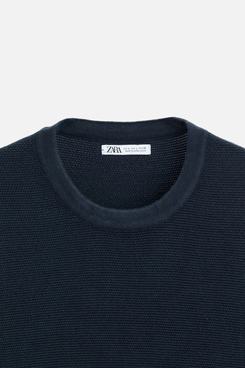 ZARA Camisola / Casacos|T-Shirts^T-SHIRT BÁSICA DE MALHA Azul-marinho