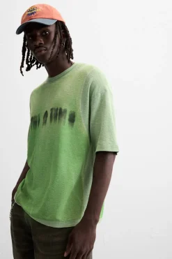 ZARA Camisola / Casacos|T-Shirts^T-SHIRT COM ESTAMPADO DE T-SHIRT Verde