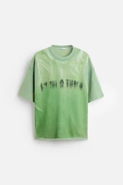 ZARA Camisola / Casacos|T-Shirts^T-SHIRT COM ESTAMPADO DE T-SHIRT Verde