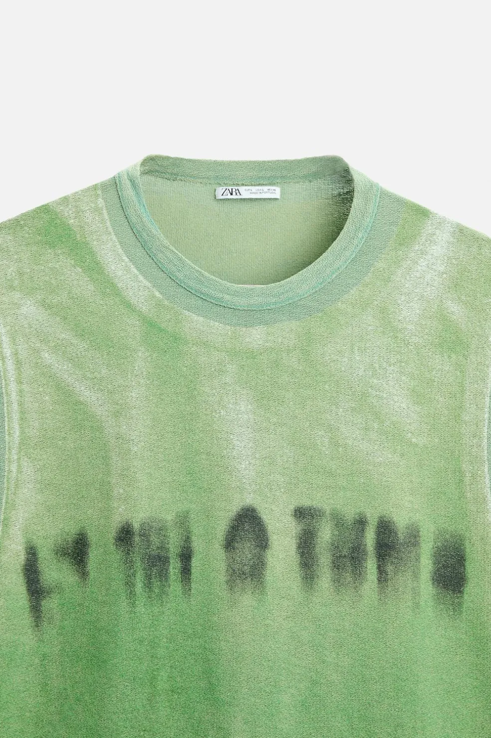 ZARA Camisola / Casacos|T-Shirts^T-SHIRT COM ESTAMPADO DE T-SHIRT Verde