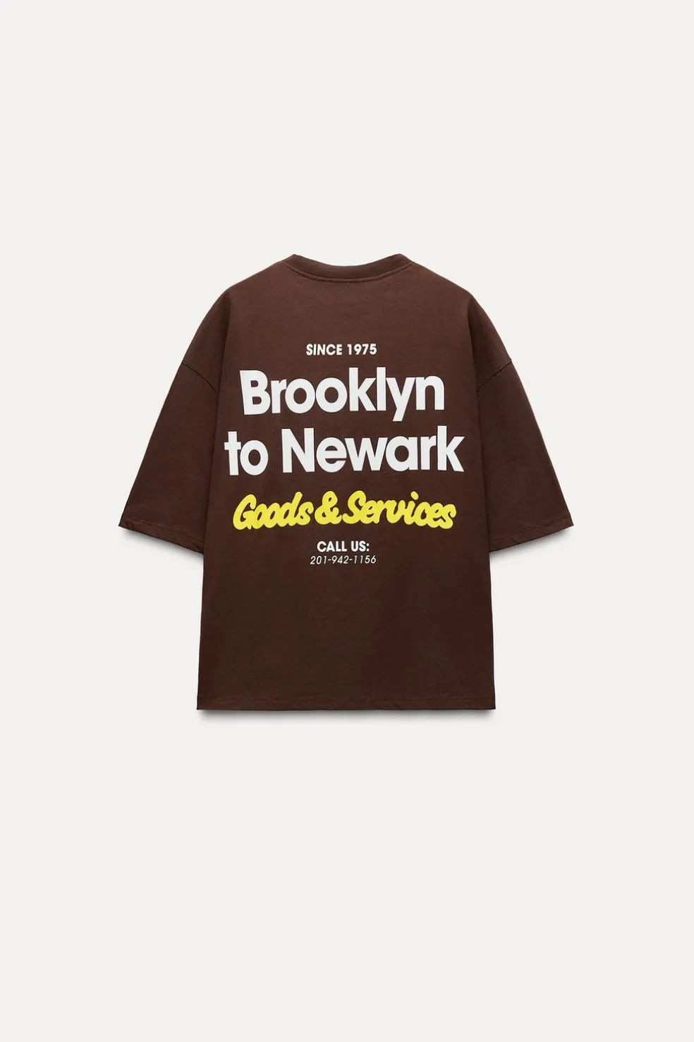 ZARA Winter Layersnew|T-Shirts^T-SHIRT COM MENSAGEM Castanho