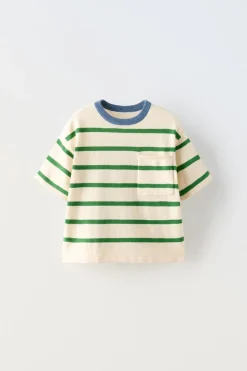 T-SHIRT COM RISCAS EM CONTRASTE-ZARA Best