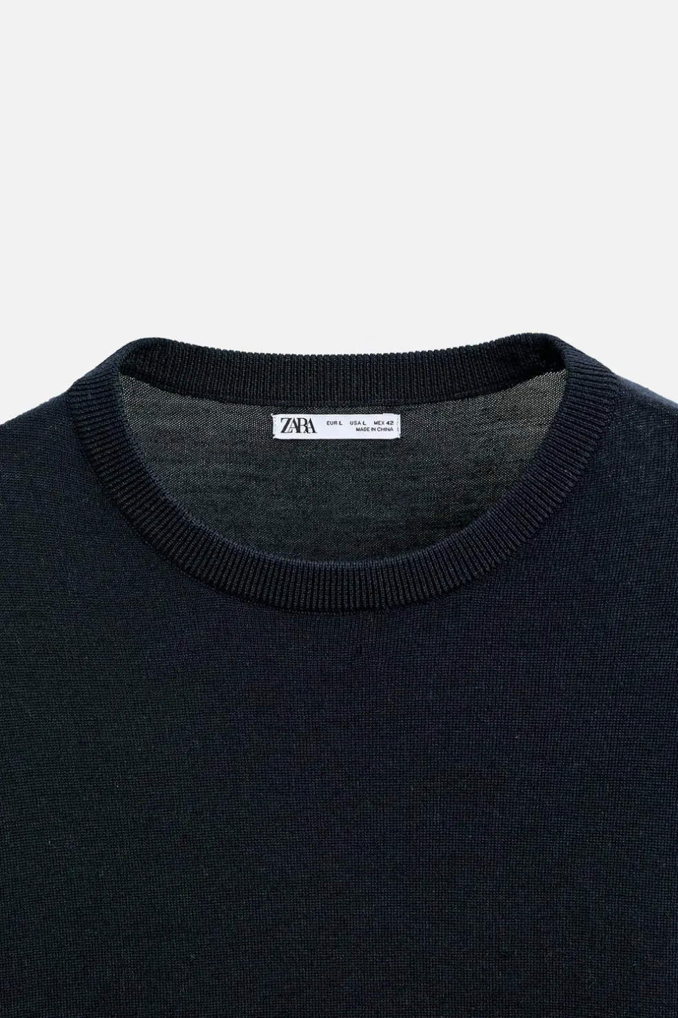 ZARA Camisola / Casacos|T-Shirts^T-SHIRT DE MALHA 100% LÃ LIMITED EDITION Azul-marinho