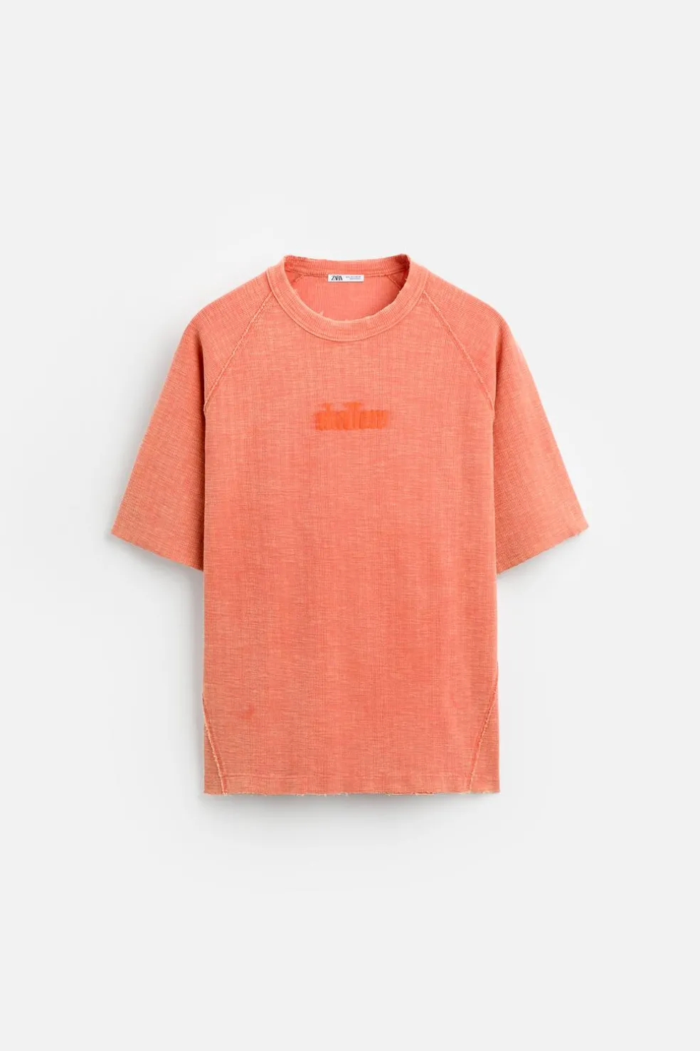 ZARA Camisola / Casacos|T-Shirts^T-SHIRT DE MALHA BLEACH Laranja