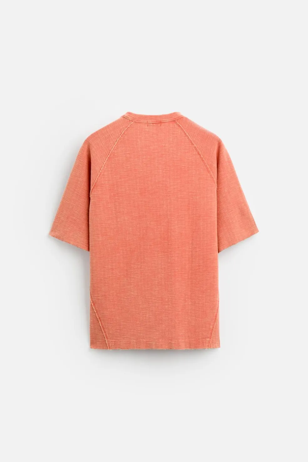 ZARA Camisola / Casacos|T-Shirts^T-SHIRT DE MALHA BLEACH Laranja