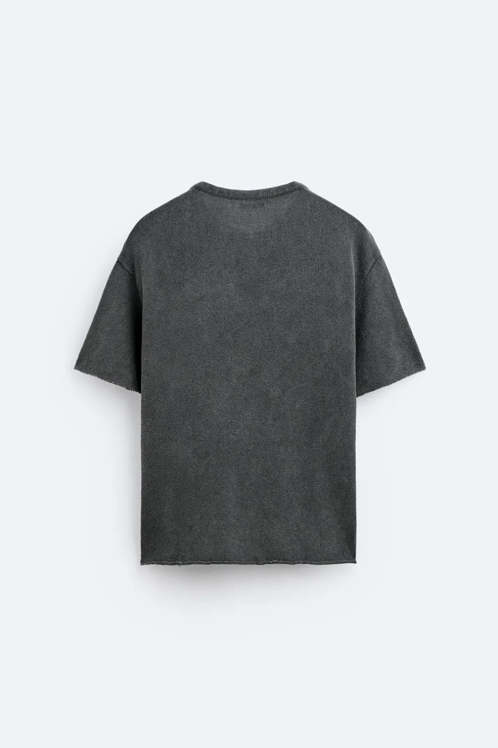 ZARA Camisola / Casacos|T-Shirts^T-SHIRT DE MALHA COM ESTAMPADO EM RELEVO Cinzento-antracite