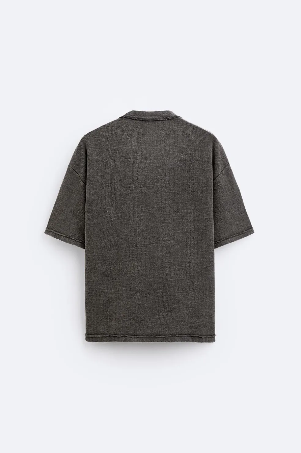 ZARA Camisola / Casacos|T-Shirts^T-SHIRT DE MALHA COM ESTAMPADO EM RELEVO Cinzento-antracite