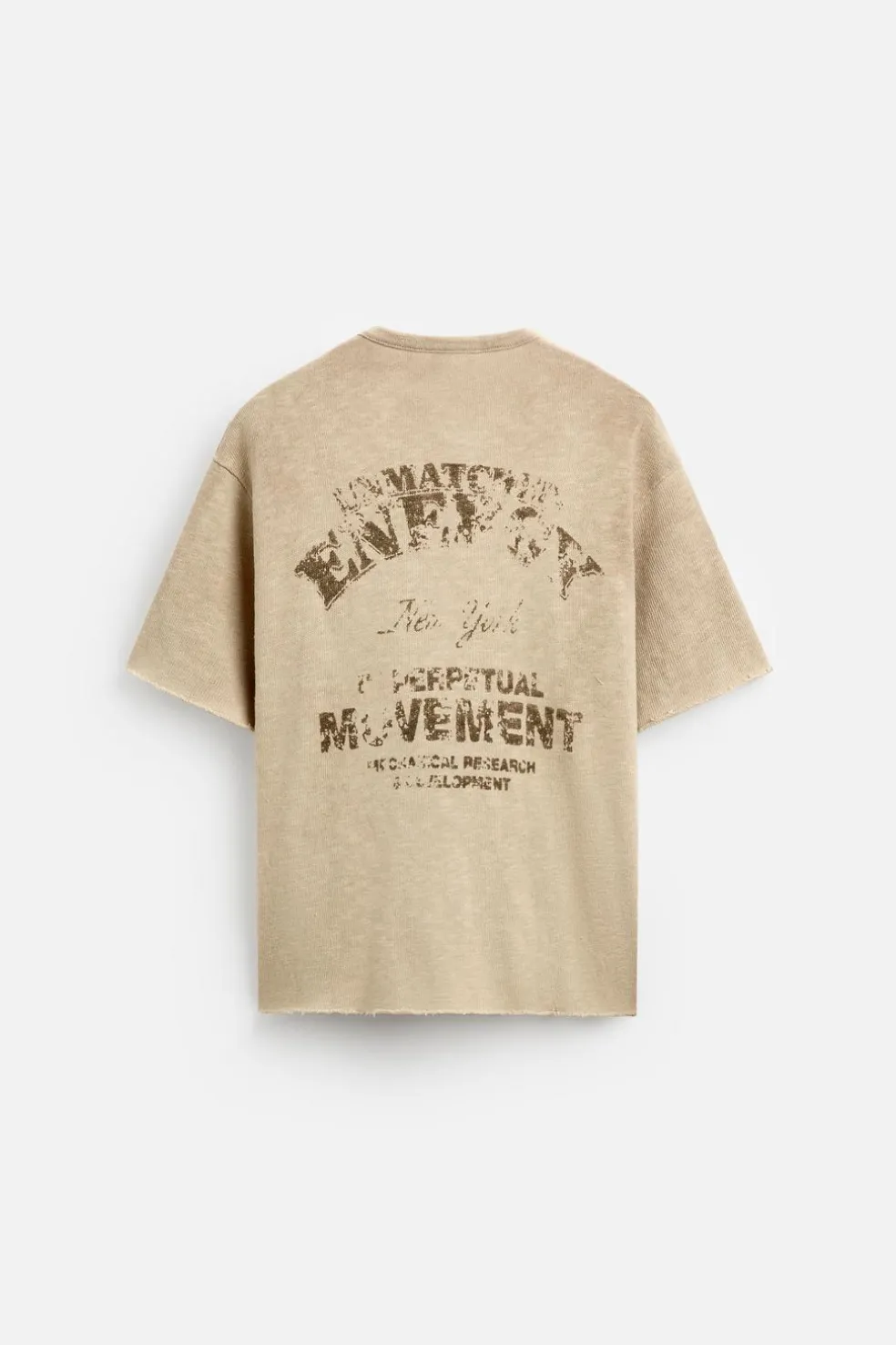 ZARA Camisola / Casacos|T-Shirts^T-SHIRT DE MALHA COM MENSAGEM ESTAMPADA Cru
