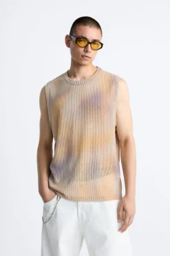 ZARA Camisola / Casacos|T-Shirts^T-SHIRT DE MALHA ESTAMPADA DEGRADÉ Multicolor