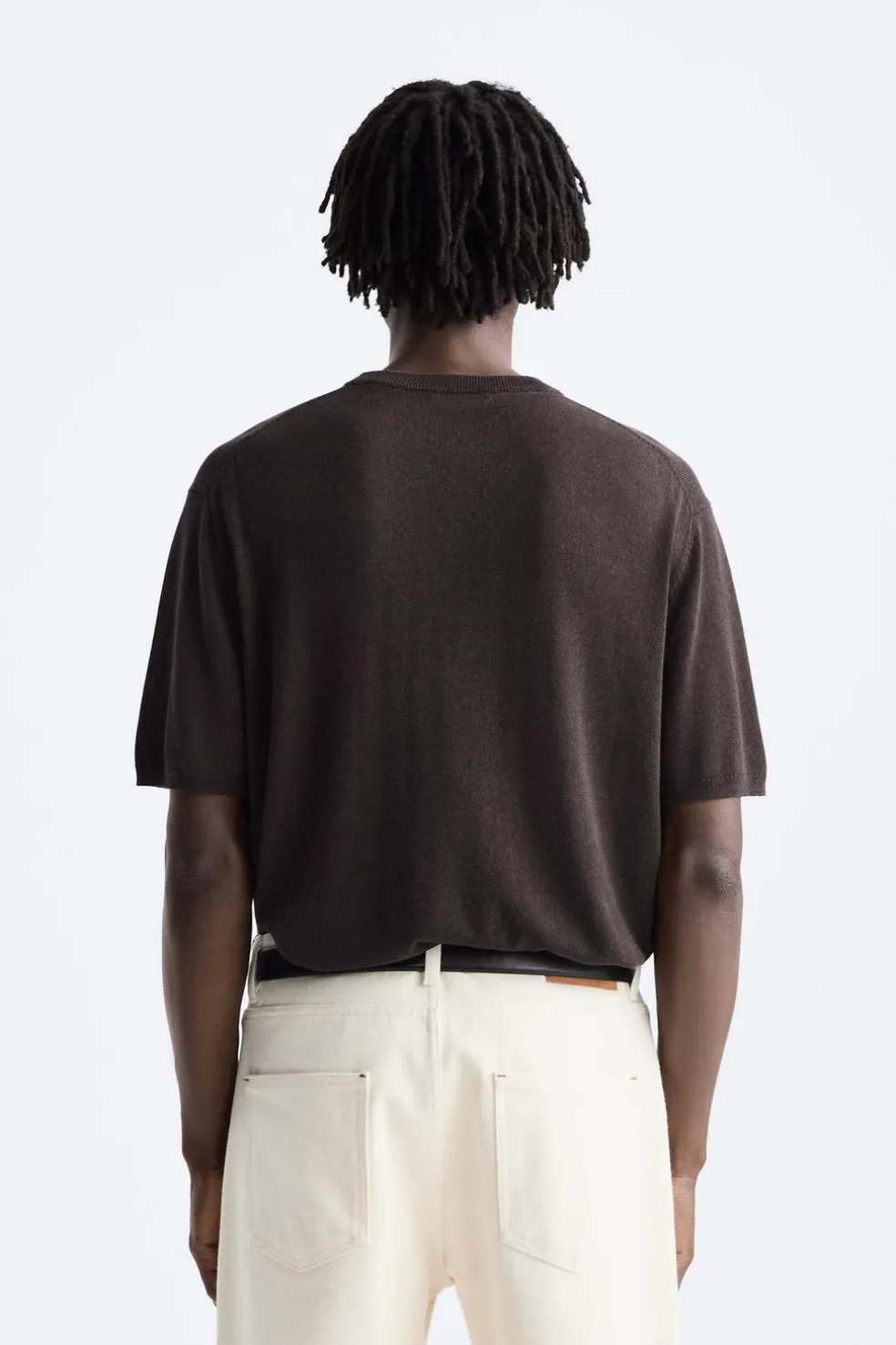ZARA Camisola / Casacos|T-Shirts^T-SHIRT DE MALHA LYOCELL - LINHO Beringela