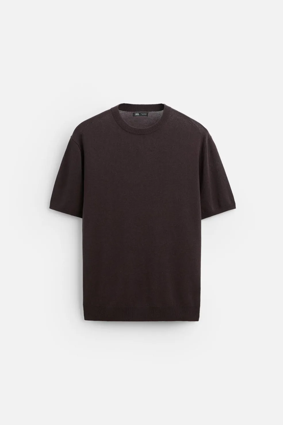 ZARA Camisola / Casacos|T-Shirts^T-SHIRT DE MALHA LYOCELL - LINHO Beringela