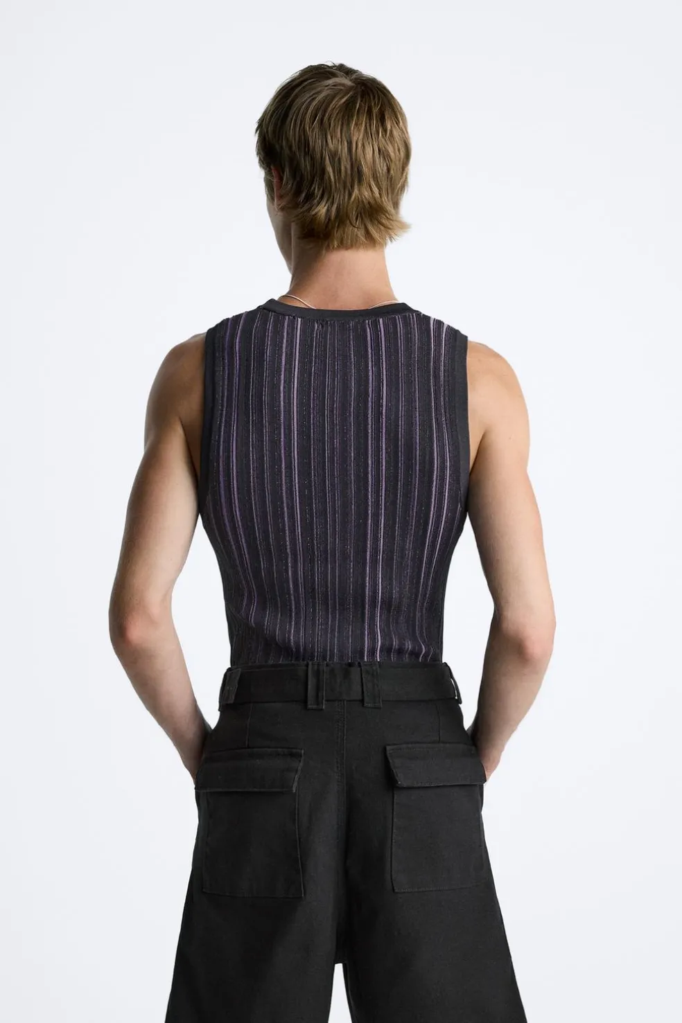 ZARA Camisola / Casacos|T-Shirts^T-SHIRT DE MALHA TANK CONTRASTE Lilás