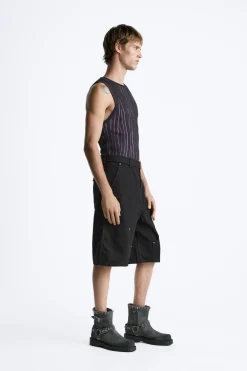 ZARA Camisola / Casacos|T-Shirts^T-SHIRT DE MALHA TANK CONTRASTE Lilás