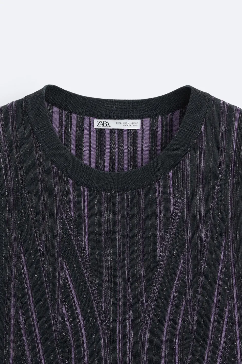 ZARA Camisola / Casacos|T-Shirts^T-SHIRT DE MALHA TANK CONTRASTE Lilás
