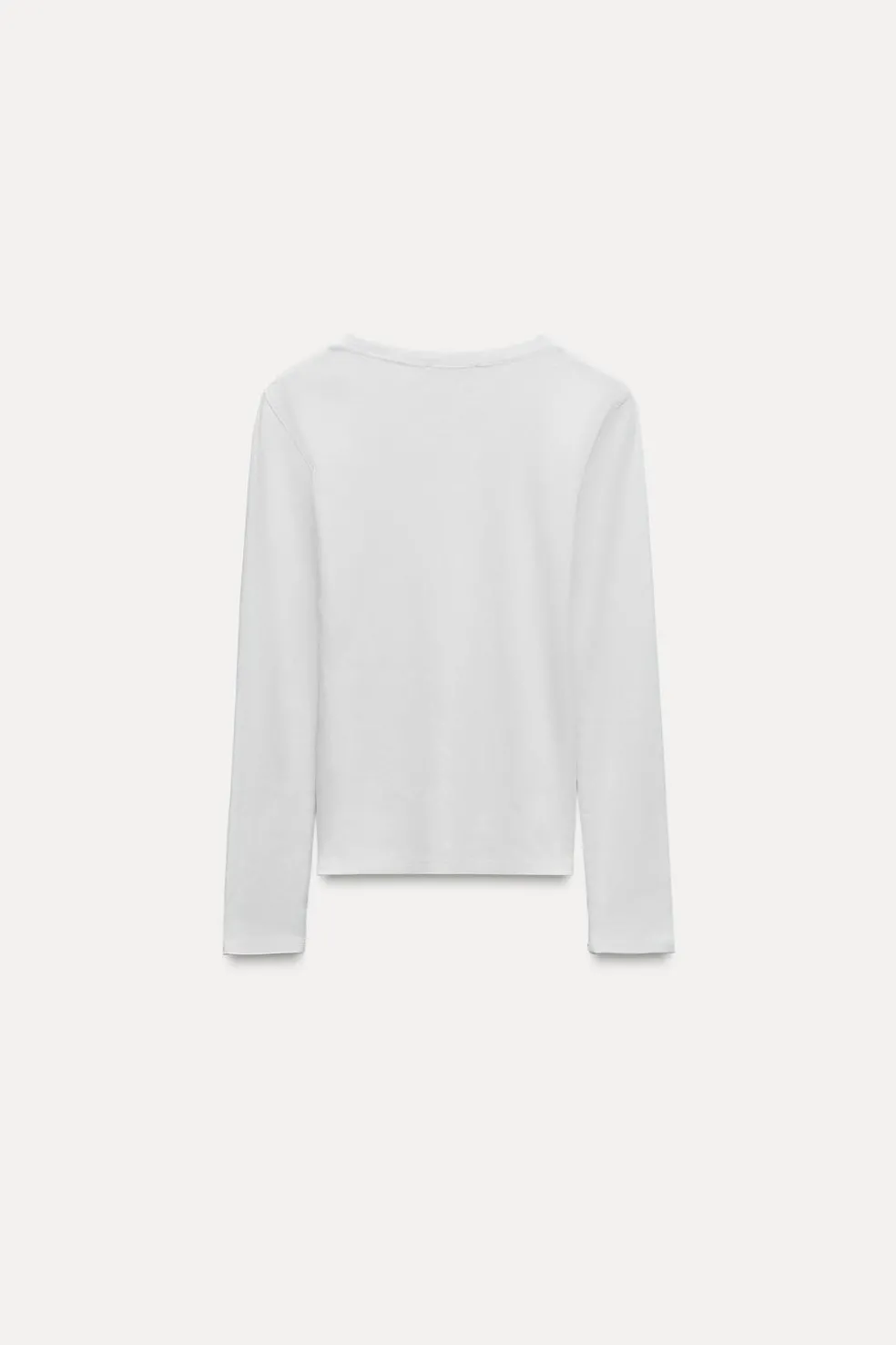 ZARA Sweatshirts / Joggers|T-Shirts^T-SHIRT DE MANGA COMPRIDA COM NERVURAS Branco