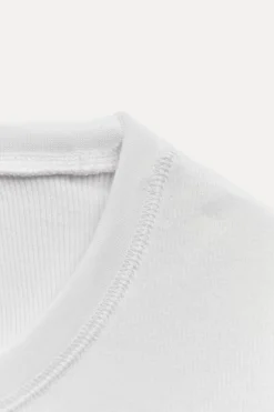 ZARA Sweatshirts / Joggers|T-Shirts^T-SHIRT DE MANGA COMPRIDA COM NERVURAS Branco