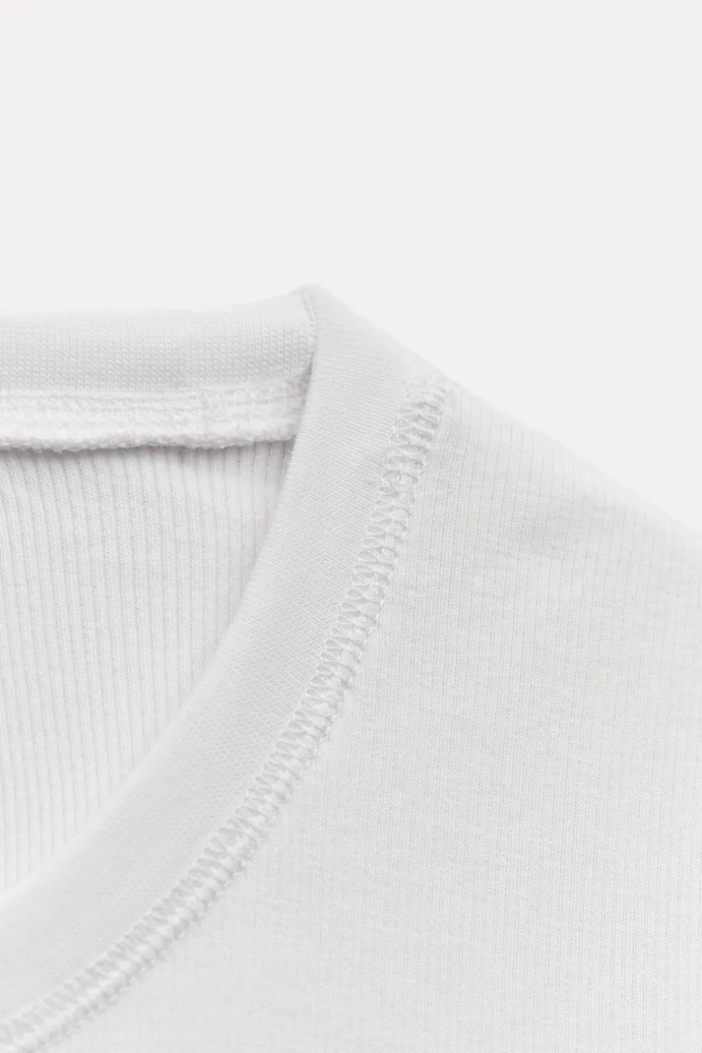 ZARA Sweatshirts / Joggers|T-Shirts^T-SHIRT DE MANGA COMPRIDA COM NERVURAS Branco