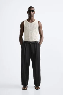 ZARA Camisola / Casacos|T-Shirts^T-SHIRT ESTRUTURA PERFURADOS Branco-marfim