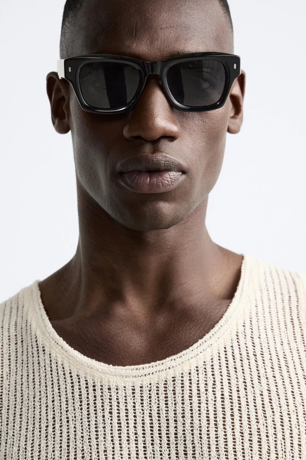 ZARA Camisola / Casacos|T-Shirts^T-SHIRT ESTRUTURA PERFURADOS Branco-marfim