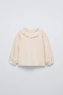 T-SHIRT GOLA BORDADO SUÍÇO-ZARA Cheap