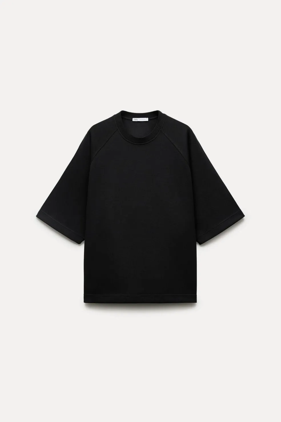 ZARA Sweatshirts / Joggers|T-Shirts^T-SHIRT OVERSIZE INTERLOCK Preto
