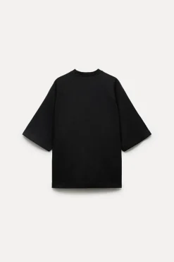 ZARA Sweatshirts / Joggers|T-Shirts^T-SHIRT OVERSIZE INTERLOCK Preto