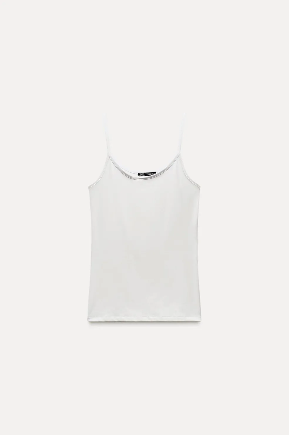 ZARA Tops / Bodies|T-Shirts^T-SHIRT POLIAMIDA ALÇA FINA Cru