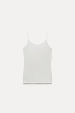 ZARA Tops / Bodies|T-Shirts^T-SHIRT POLIAMIDA ALÇA FINA Cru