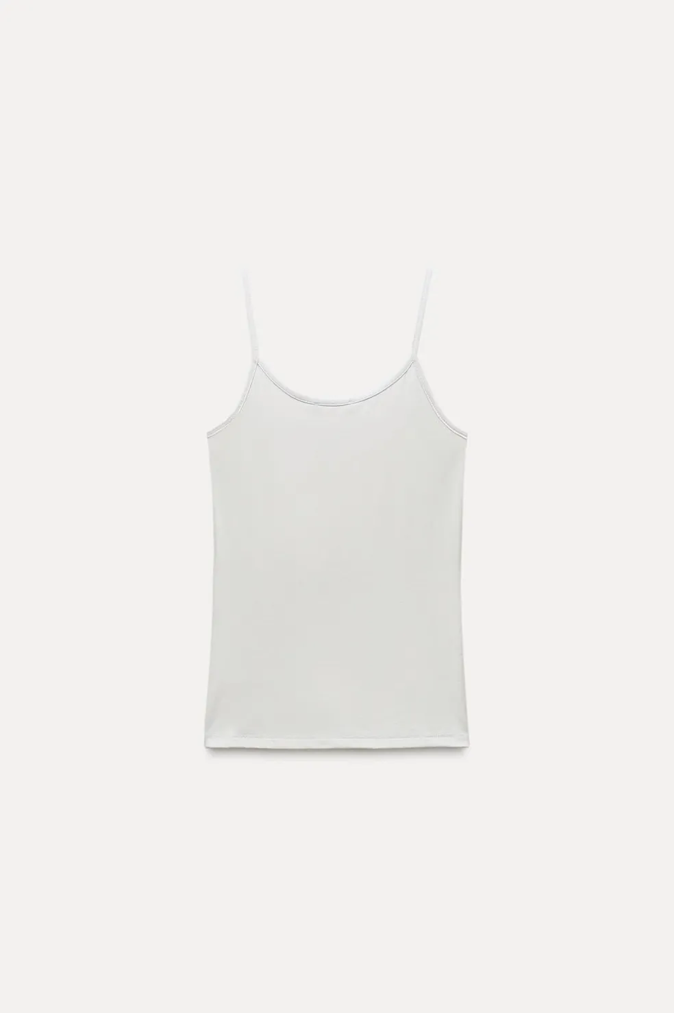 ZARA Tops / Bodies|T-Shirts^T-SHIRT POLIAMIDA ALÇA FINA Cru
