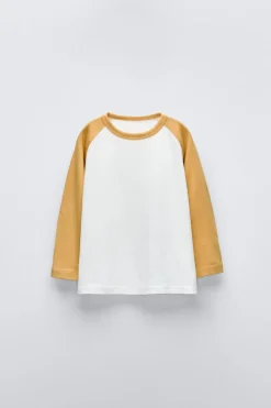 T-SHIRT RAGLÃ EM CONTRASTE-ZARA Flash Sale