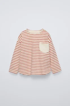 T-SHIRT ÀS RISCAS COM BOLSOS-ZARA Cheap