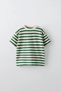 T-SHIRT ÀS RISCAS MEDIUM WEIGHT-ZARA New
