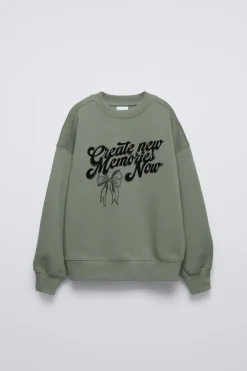 T-SHIRT TEXTO FLOCK-ZARA Cheap