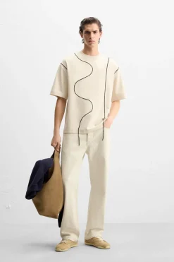 ZARA T-Shirts^T-SHIRT WITH CONTRAST DRAWSTRING Pedra