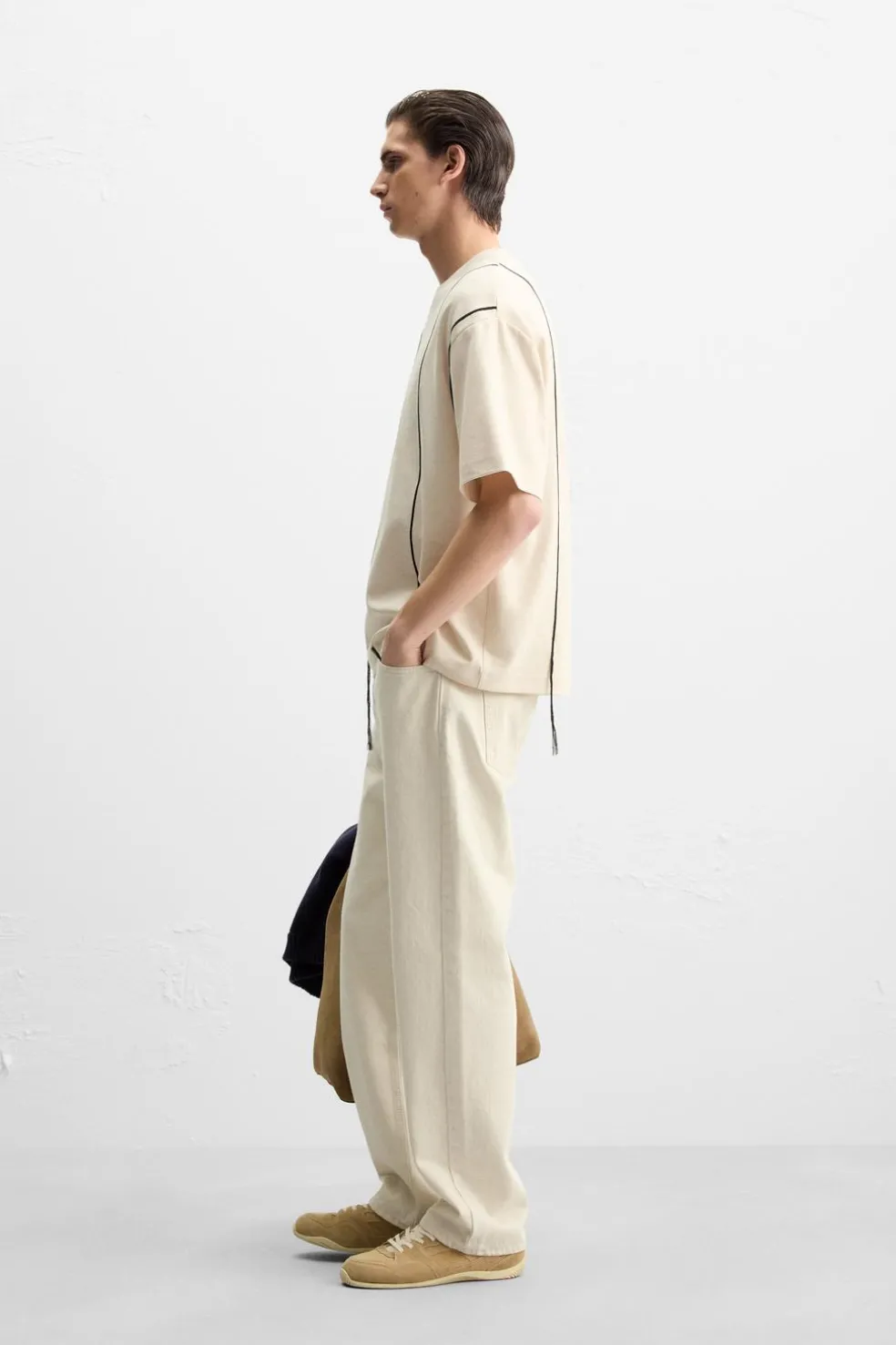 ZARA T-Shirts^T-SHIRT WITH CONTRAST DRAWSTRING Pedra