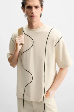 ZARA T-Shirts^T-SHIRT WITH CONTRAST DRAWSTRING Pedra