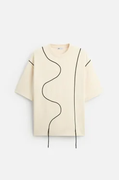 ZARA T-Shirts^T-SHIRT WITH CONTRAST DRAWSTRING Pedra