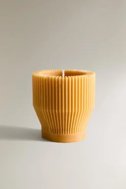 ZARA Presentes Para O Lar|Presentes Para O Lar^VELA DECORATIVA RISCADA CILÍNDRICA Mostarda