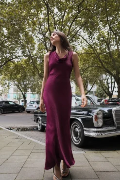 ZARA Vestidos^VESTIDO ACETINADO COM DECOTE NAS COSTAS Lilás