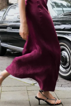 ZARA Vestidos^VESTIDO ACETINADO COM DECOTE NAS COSTAS Lilás