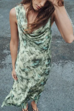 ZARA Vestidos^VESTIDO ACETINADO COM ESTAMPADO TIE-DYE Multicolor