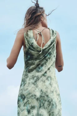 ZARA Vestidos^VESTIDO ACETINADO COM ESTAMPADO TIE-DYE Multicolor