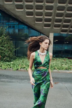 ZARA Vestidos^VESTIDO ACETINADO COM ESTAMPADO FLORAL Multicolor