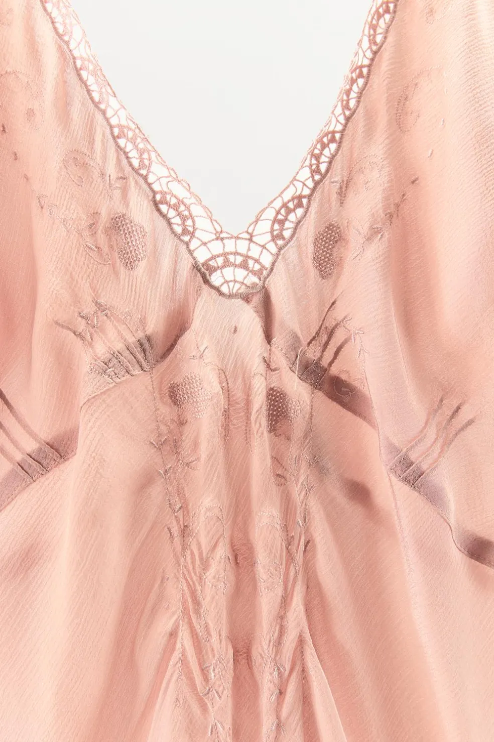 ZARA Vestidos|Lingerie^VESTIDO COM BORDADOS E MANGA ABALONADA Rosa-pálido